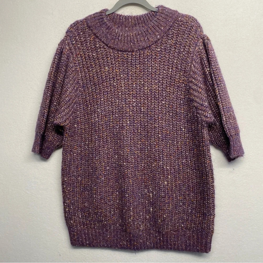 Maurices Knit Sweater XXL‎ Purple Metallic Sparkle Thread